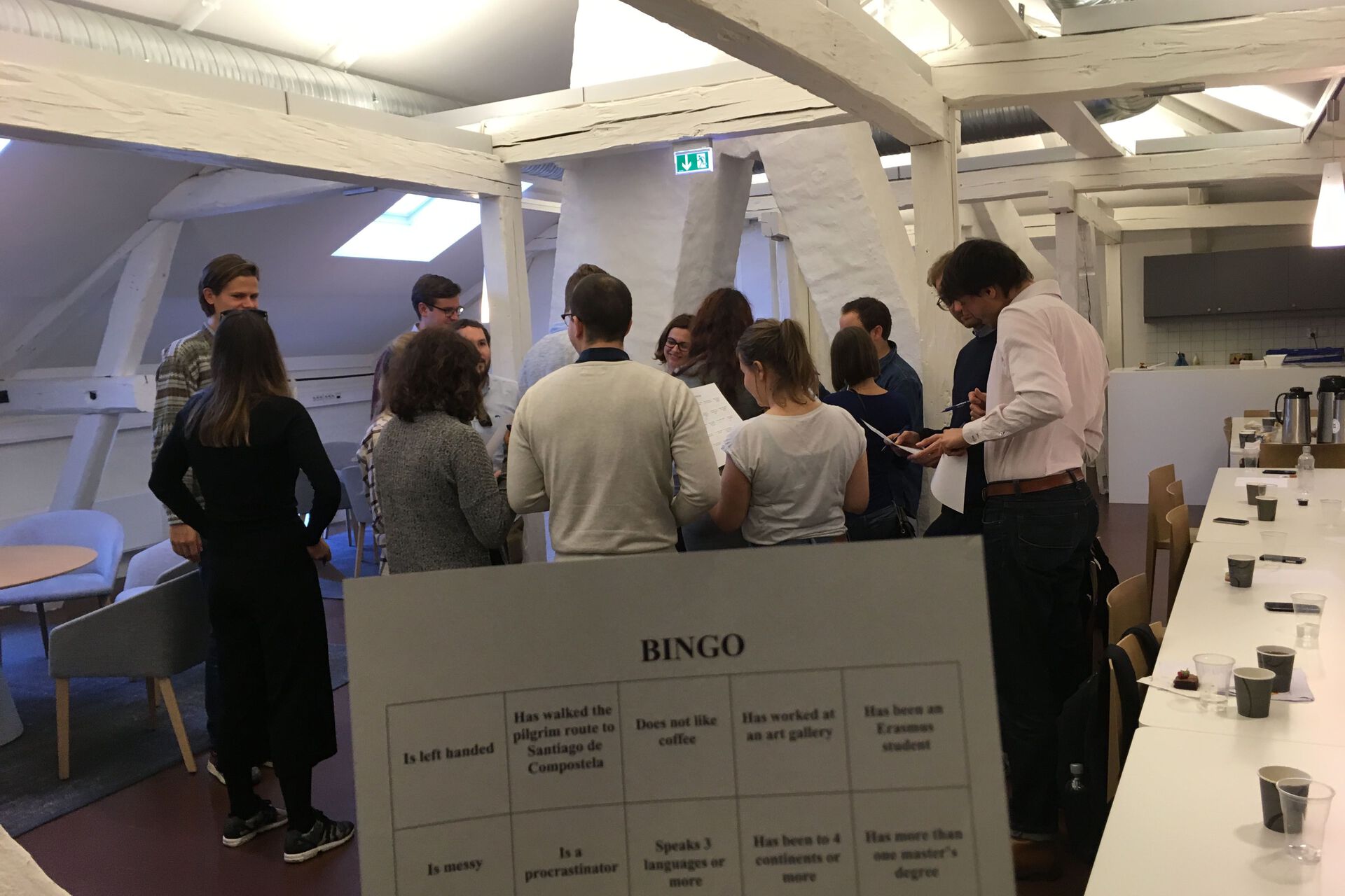 The 15 PhD researchers got to know each other better through a human bingo